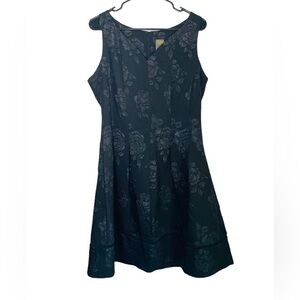 TAYLOR floral jacquard fit and flare black dress in size 12.